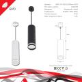 16001-0.9-001LD "L" 200mm GU10 BK светильник точ.