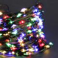 A-961A MIX гирлянда светодиодная "Роса", 20м, 200LED, темно-зеленый провод