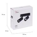 13005-9.3-002UR magnetic LED2x5W BK CCT+SMART