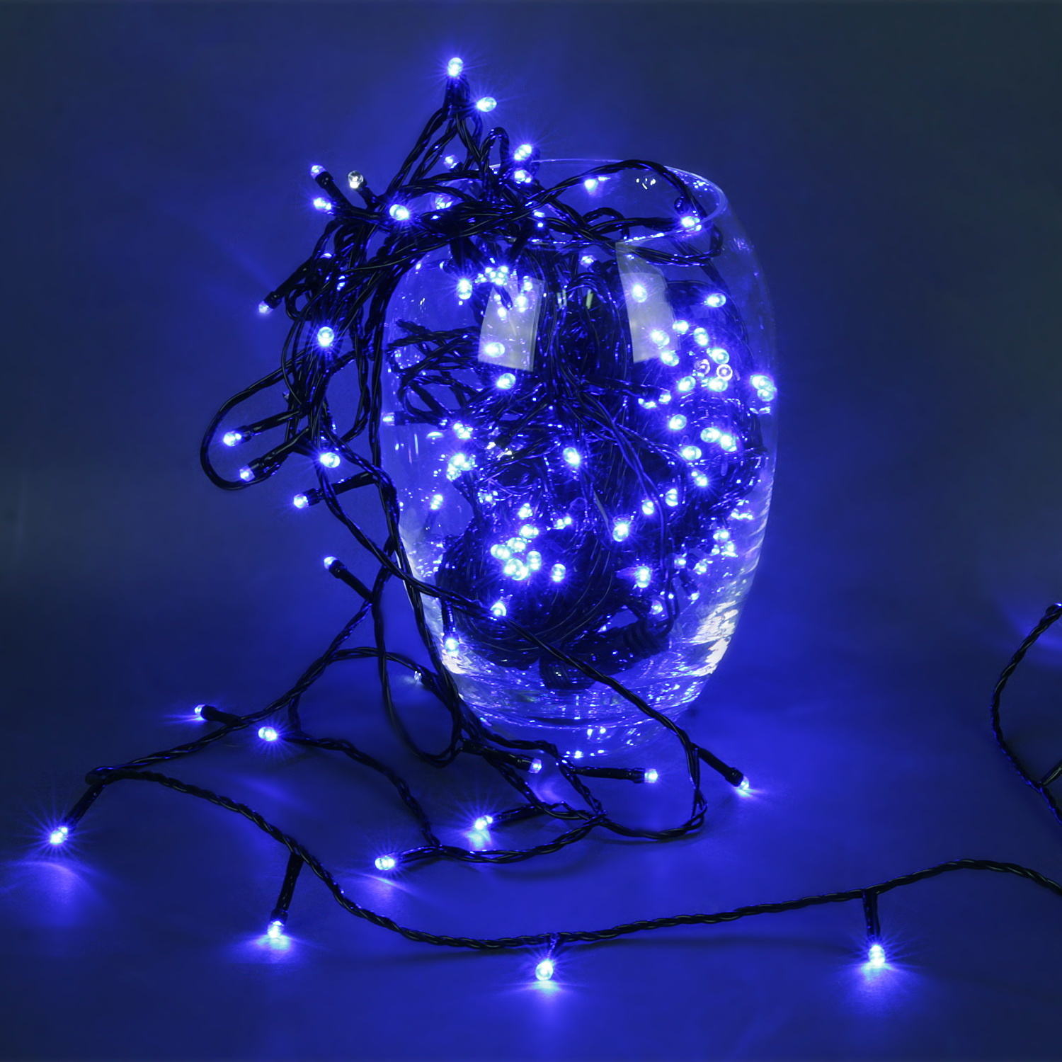 A-244 BLUE/WITH FLASH гирлянда светодиодная 18м 200LED влагозащищенная