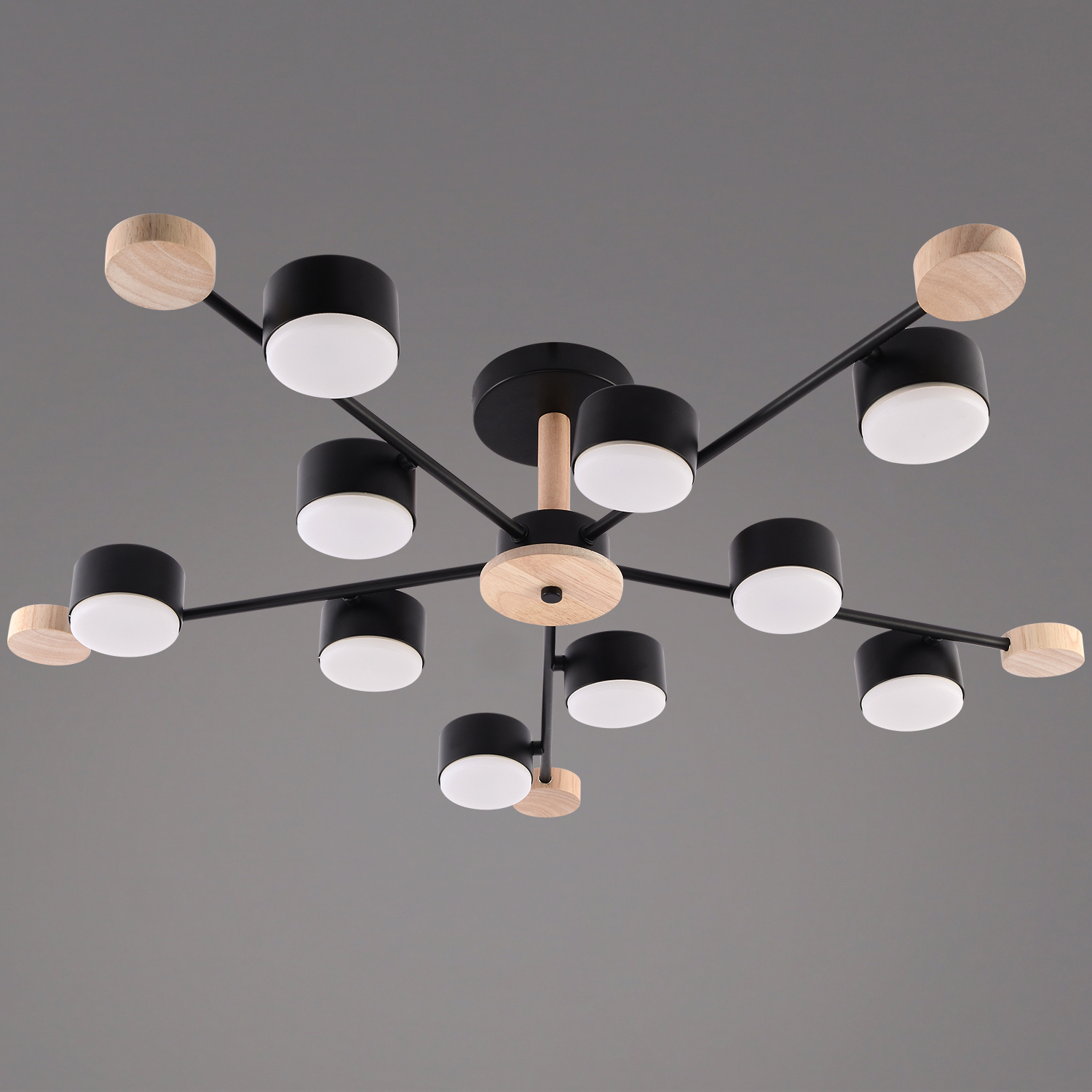 03751-0.3-10 "L" BK+WOOD GX53 светильник потолочный