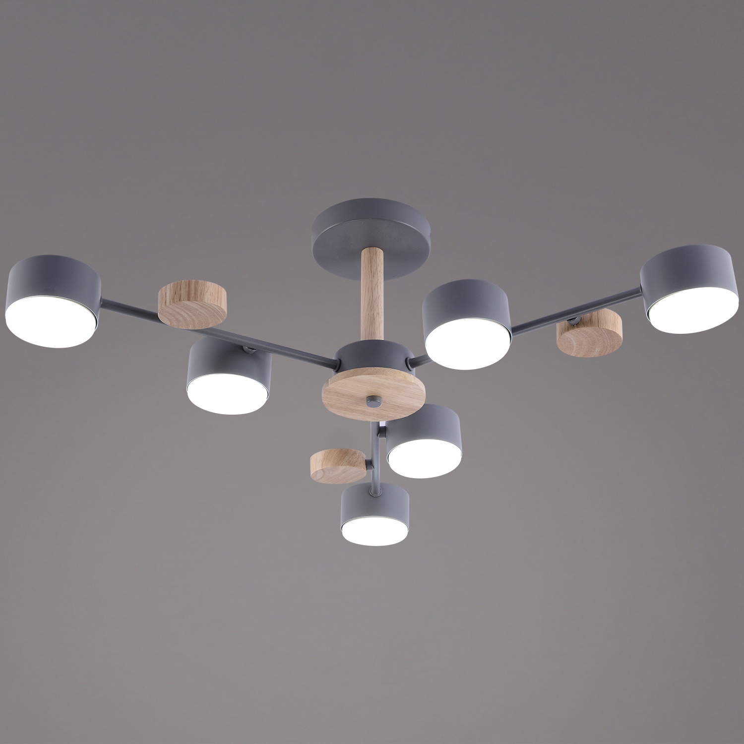 03758-0.3-06 GREY+WOOD GX53 светильник потолочный
