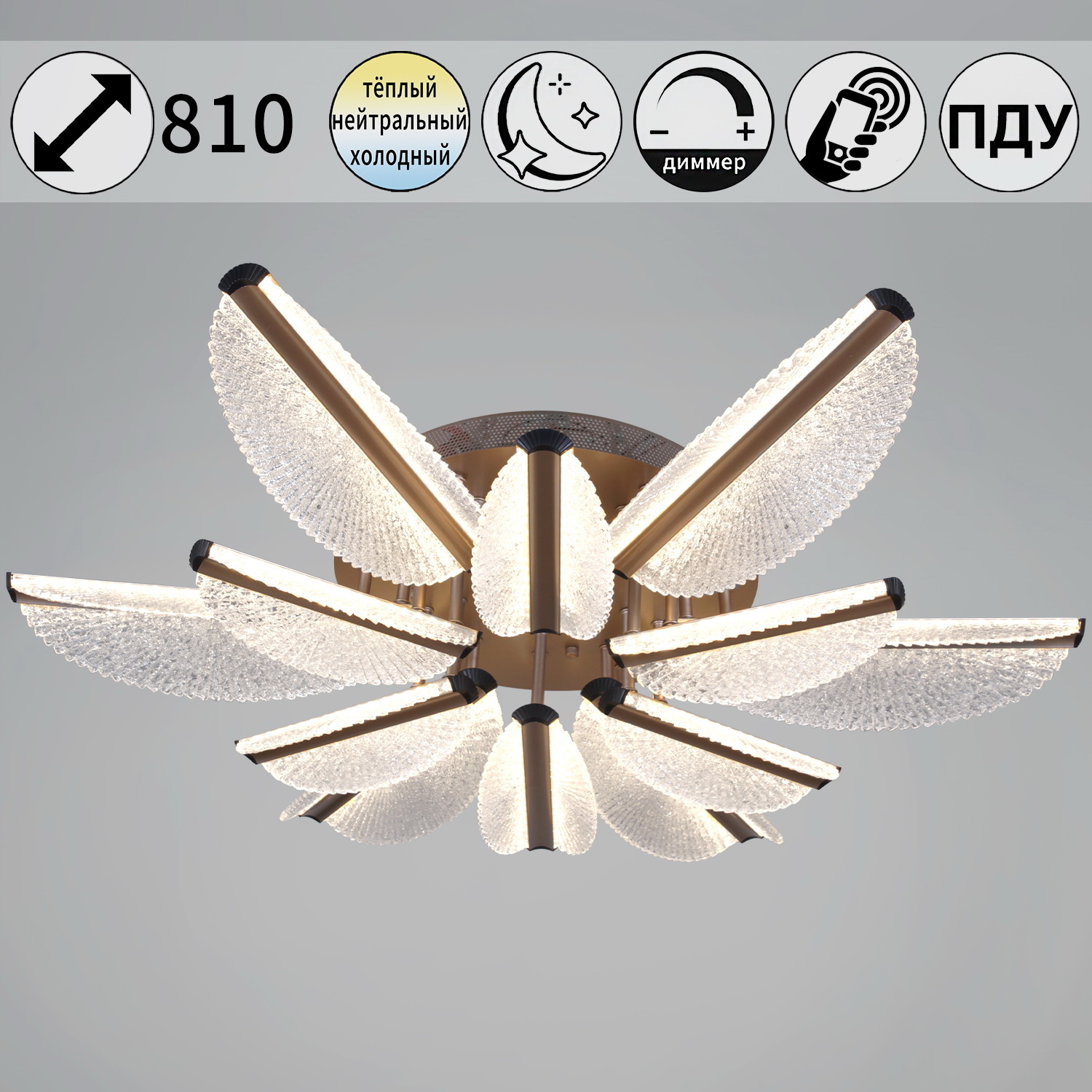 00490-0.3-6+6 champagne silver светильник потолочный